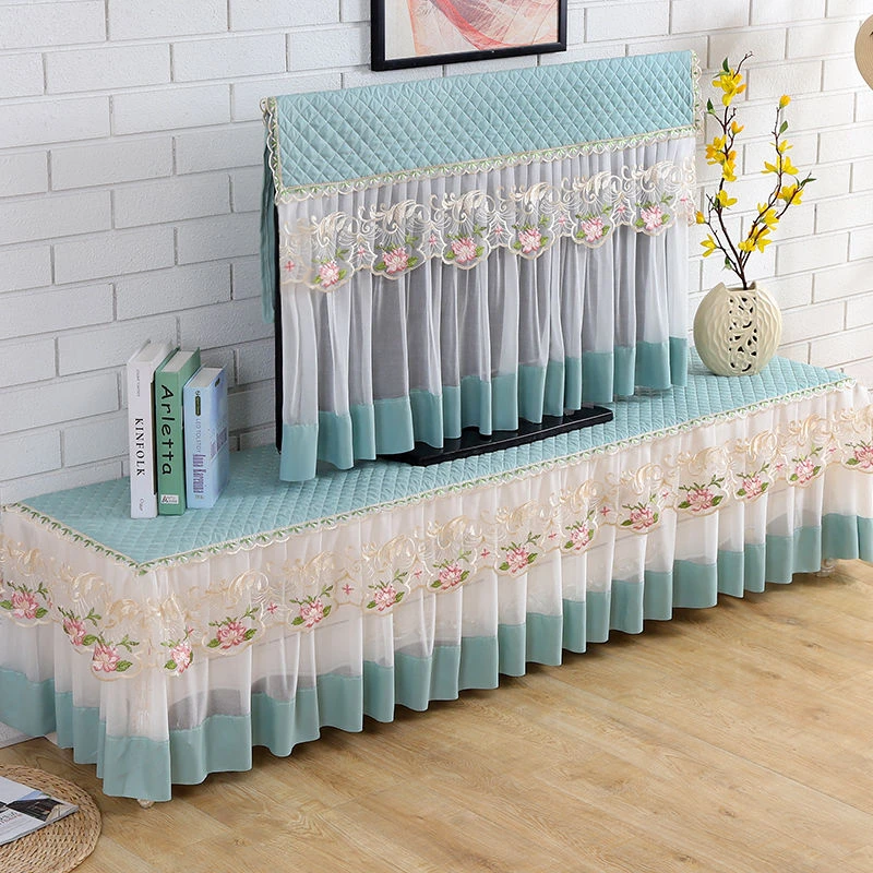 四季通用电视机罩电视柜防尘套蕾丝电视机盖布客厅电视柜防尘罩套