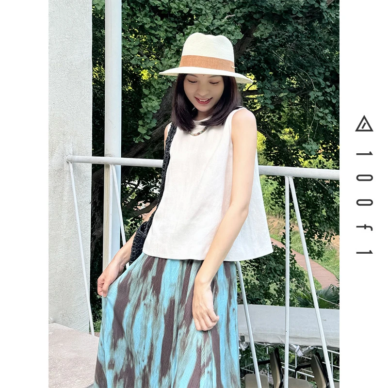 福利 天丝亚麻背心 低调贵气 自带肌理光泽 柔顺舒爽 F9821