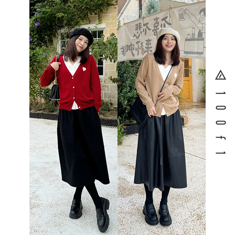 秒杀 爱心针织衫，假两件的叠穿层次感，微松合体版型F2279