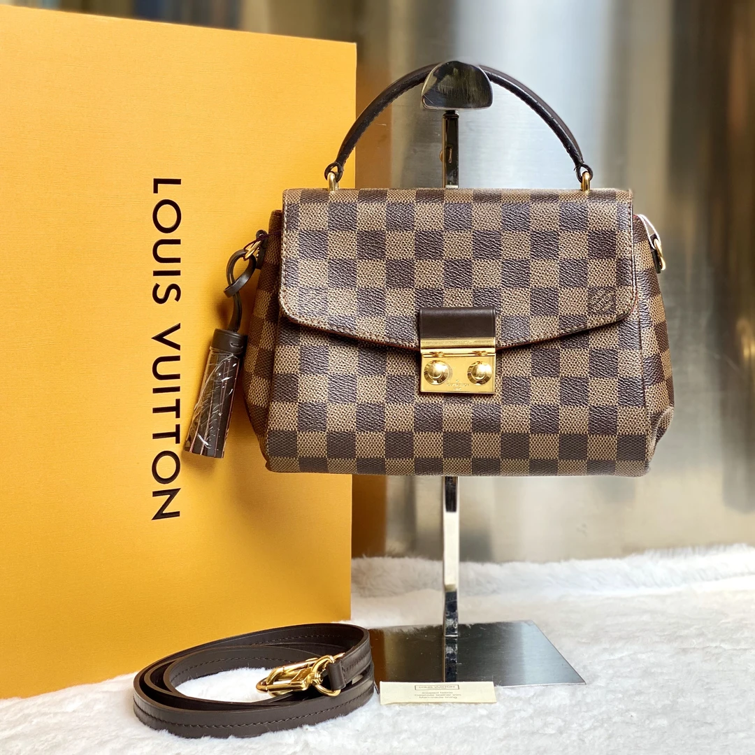 99新 LouisVuitton/路易威登 古有98新LV棋盘格流苏邮差包9965