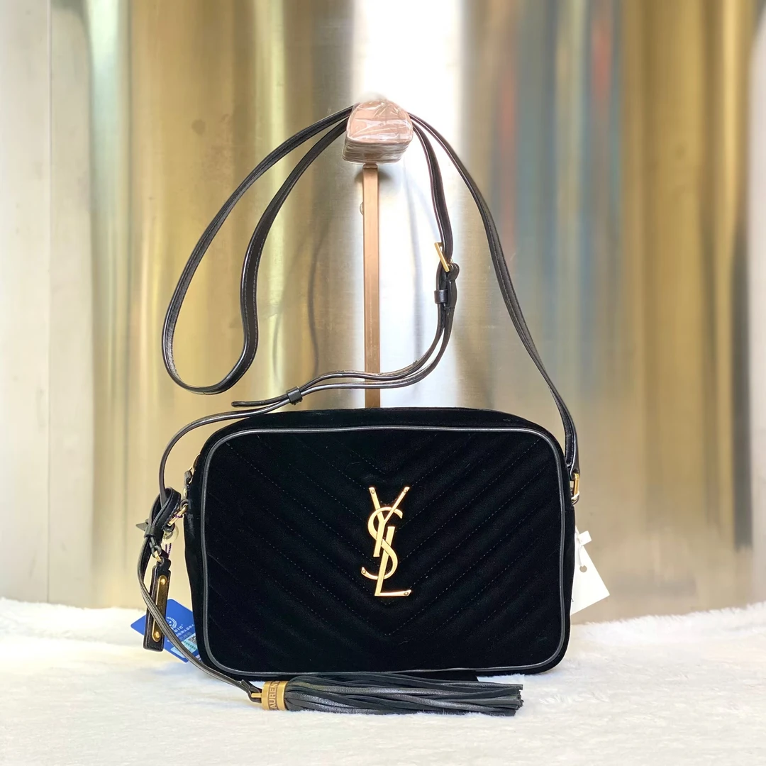 99新 YSL/圣罗兰 古有98新YSL圣罗兰黑色斜挎包0350
