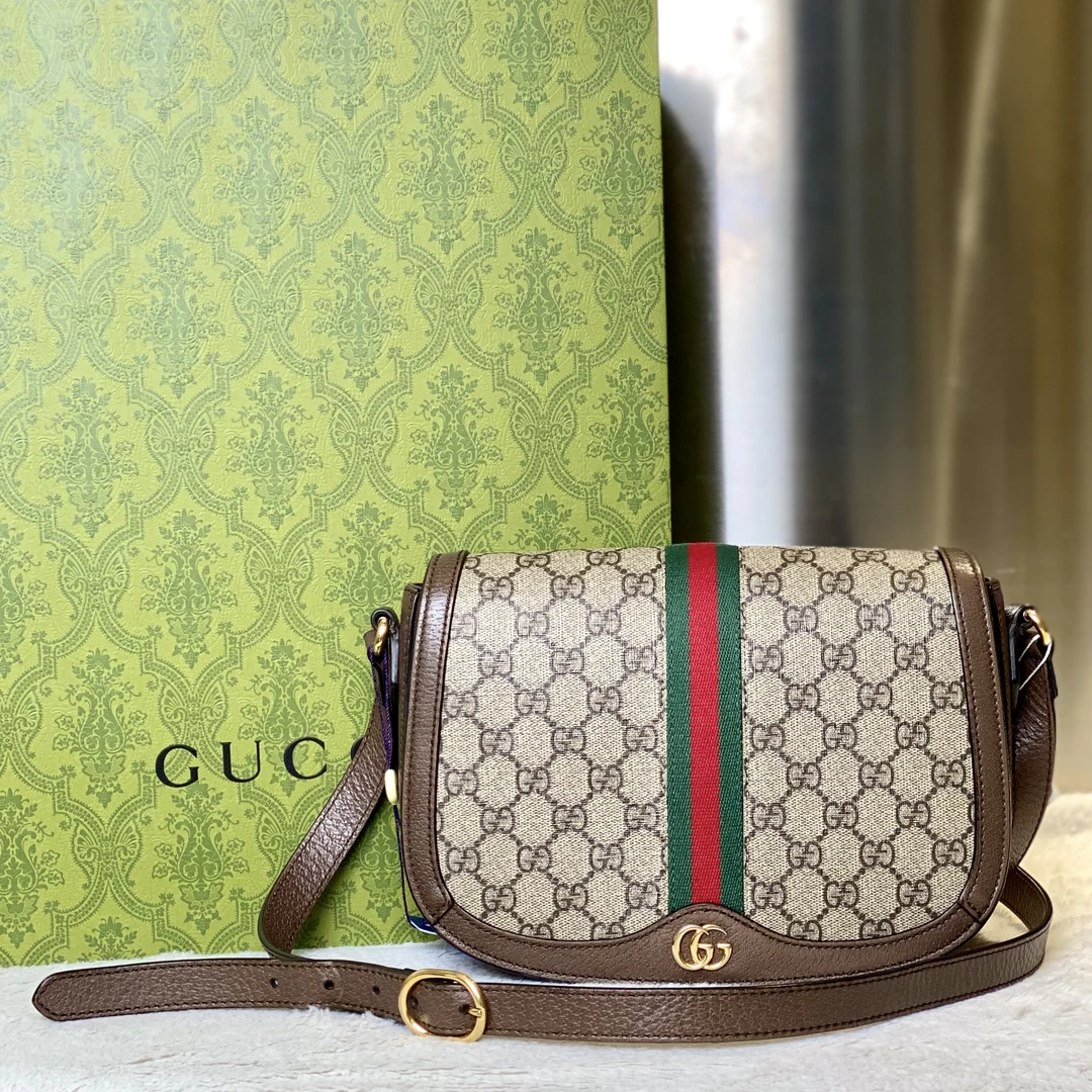 99新 GUCCI/古驰 古有98新古驰ophidia斜挎包经典老花包4398