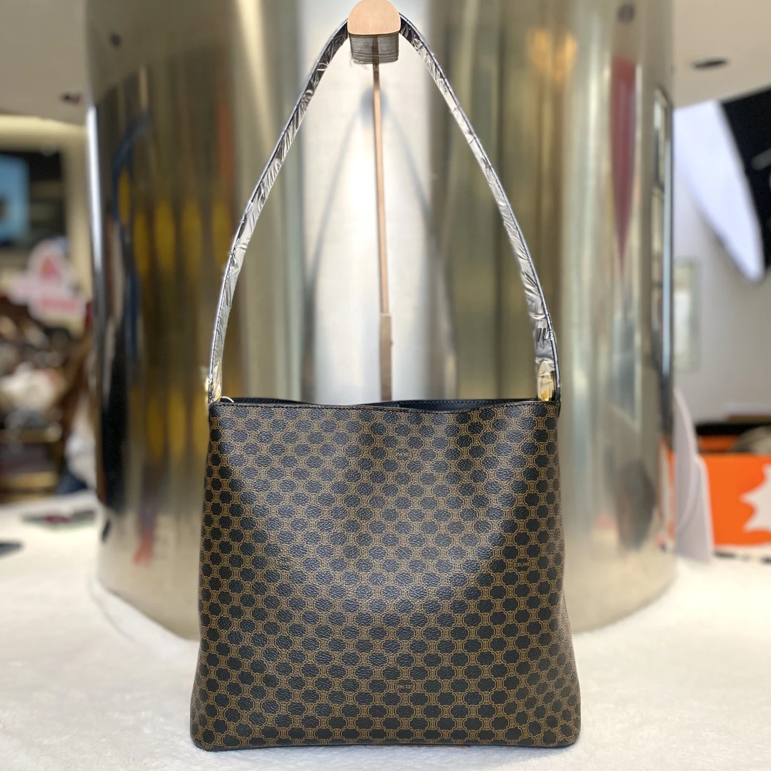 99新 Celine/思琳 古有97新瑟琳单肩凯旋门老花托特包4128