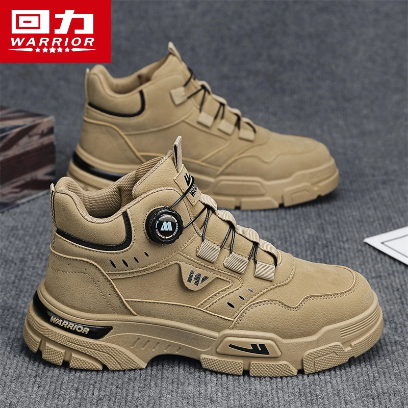 回力正品男鞋2025冬季新款男士高档马丁靴复古高帮厚底英伦工装靴