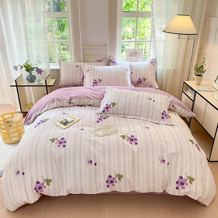 秋冬新款纯棉加厚磨毛四件套全棉被套床上用品床笠款双人床品套件