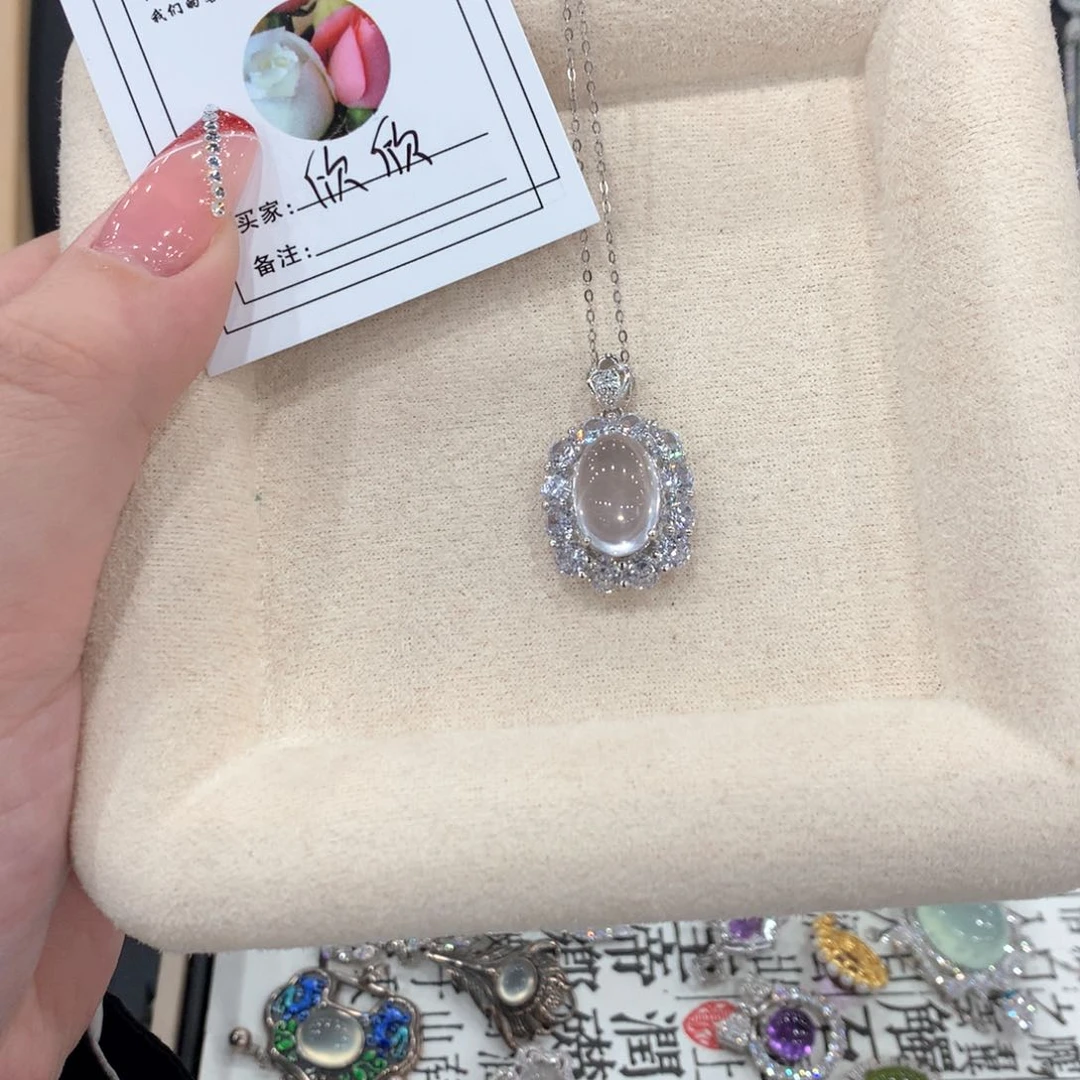 芙蓉石颈饰银S925镶嵌欣***ㅤ项链