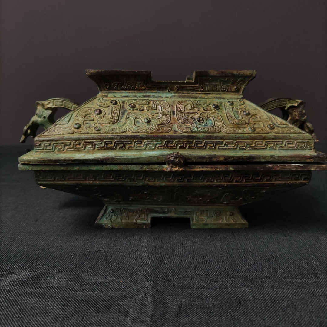 春秋时期 蟠蛇纹簠 山西博物馆仿古工艺品