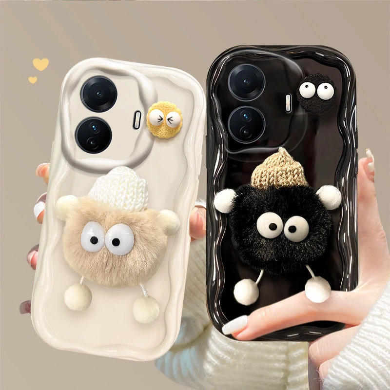 毛绒公仔适用vivoS15e手机壳V2190A防摔软壳女可爱个性潮创意冬天