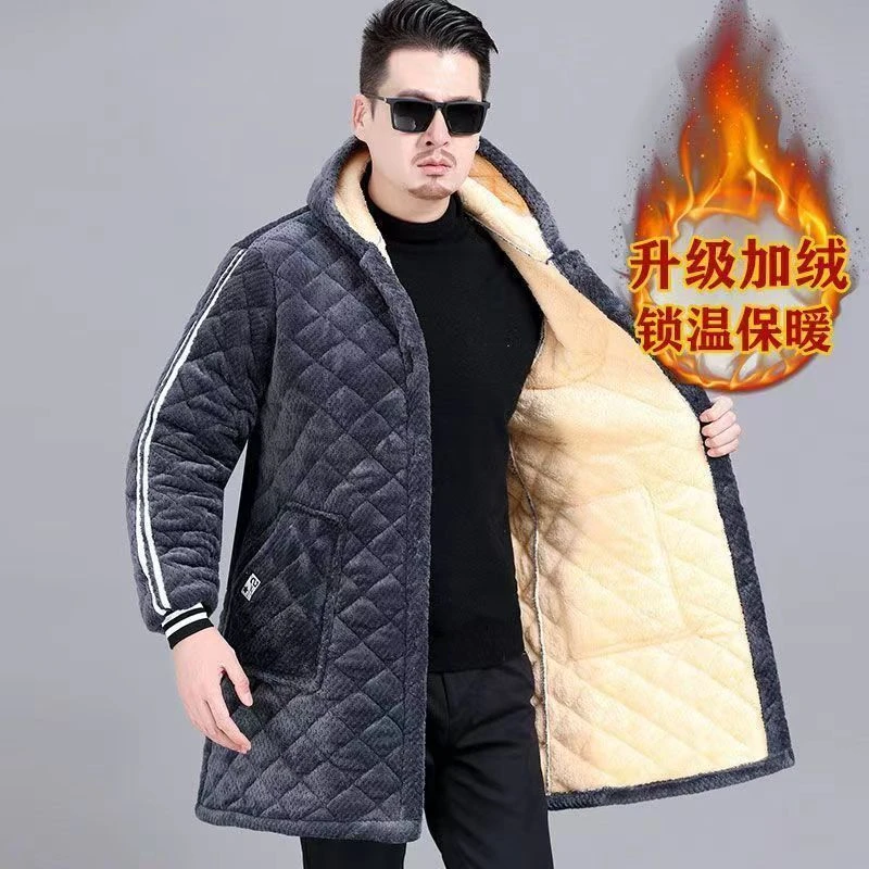 秋冬加厚男女款罩衣棉衣三层加绒宽松家居服大码上衣外套棉服
