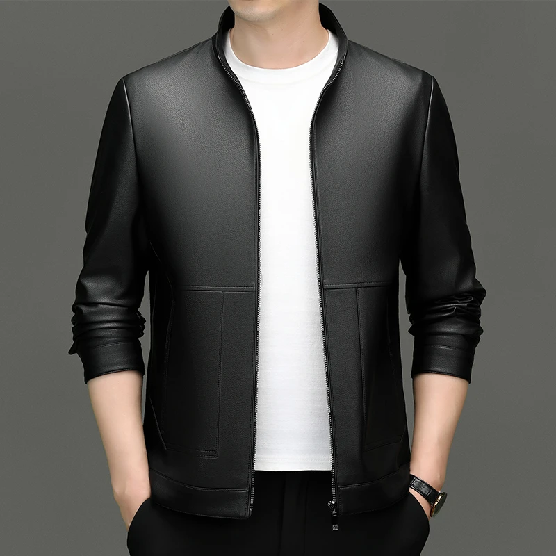 海宁男士高档皮衣厂家直销商务休闲时尚经典潮流百搭休闲舒适2396
