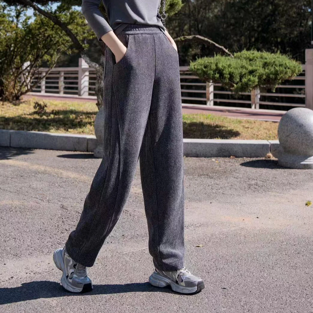 阿玛施AMASS【都市女绅】新款松紧腰百搭简约显瘦长裤5100519