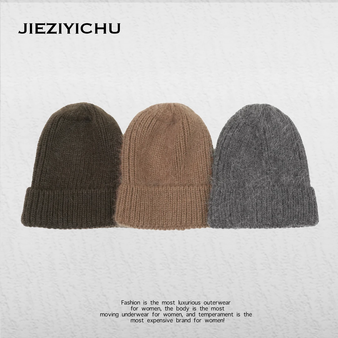 【洁子推荐】百搭时尚针织纯色日系毛线帽