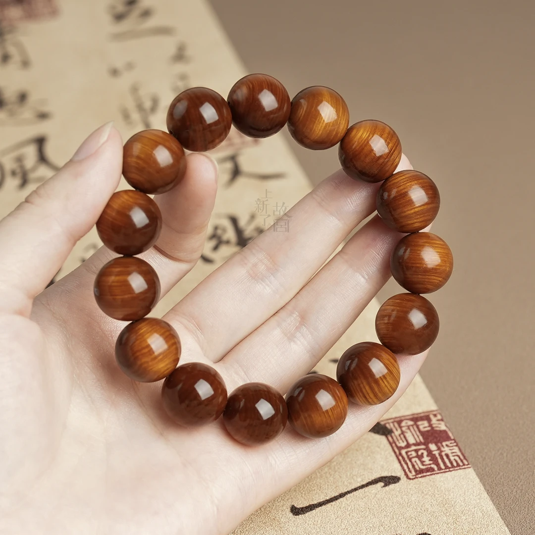 【上新了故宫】【YB181】太行柏柏古料1.5圆珠手串单圈高品质油性