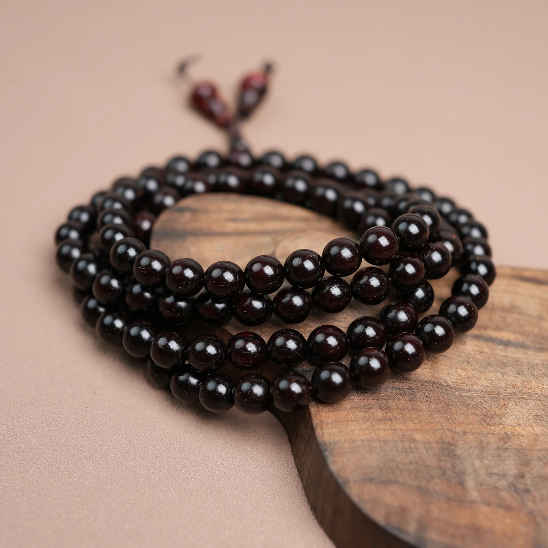 【D213】小叶紫檀檀香紫檀0.8爆满金星收藏级多圈手串