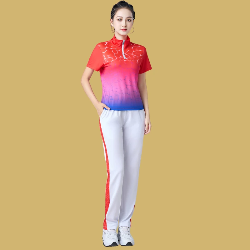 夏季广场舞服装新款舞蹈服速干跳舞衣服运动服曳步舞柔力球表演服