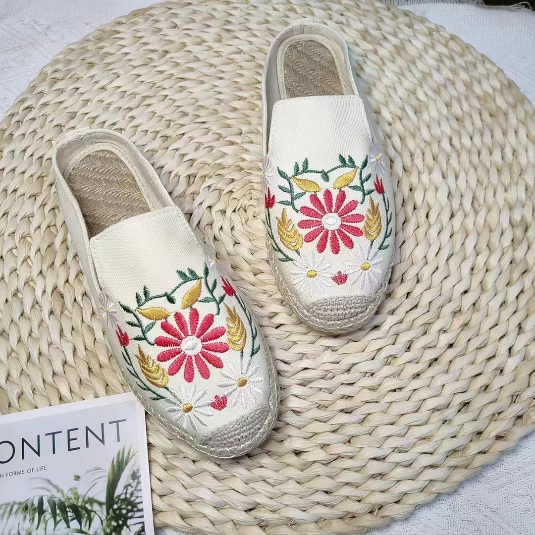 断码福利 民族风绣花鞋女老北京布鞋防滑透气软底懒人鞋