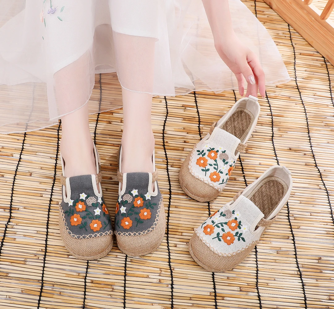 民族风绣花鞋女士布鞋