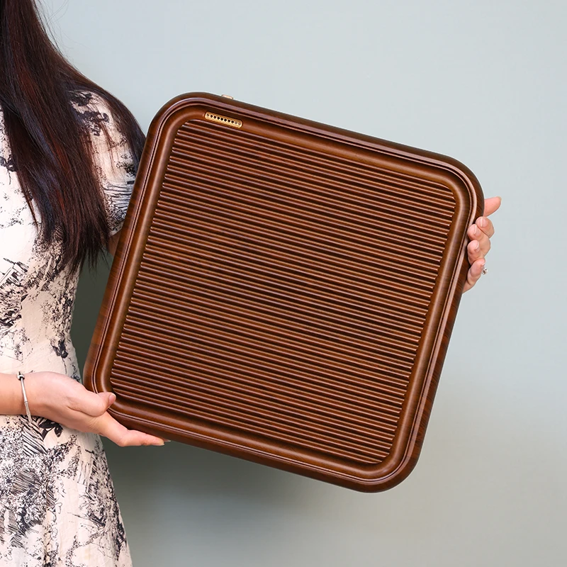 茗川 黄 40*40*4CM 实木茶盘 不带壶杯