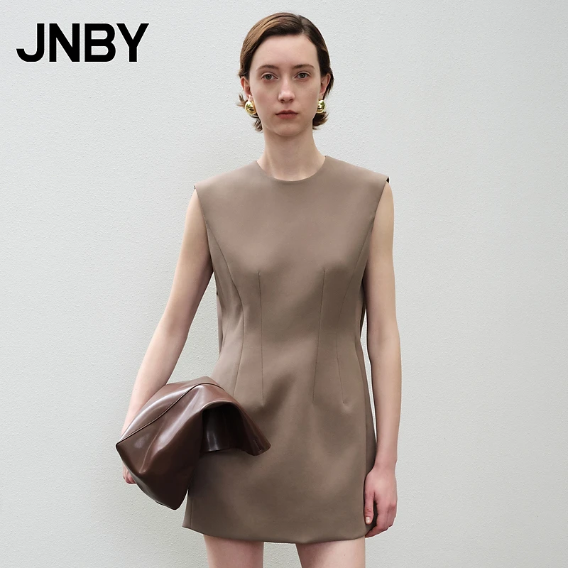 JNBY/江南布衣春秋连衣裙无袖轻礼服裙环保纯色无弹柔软5O8G10930