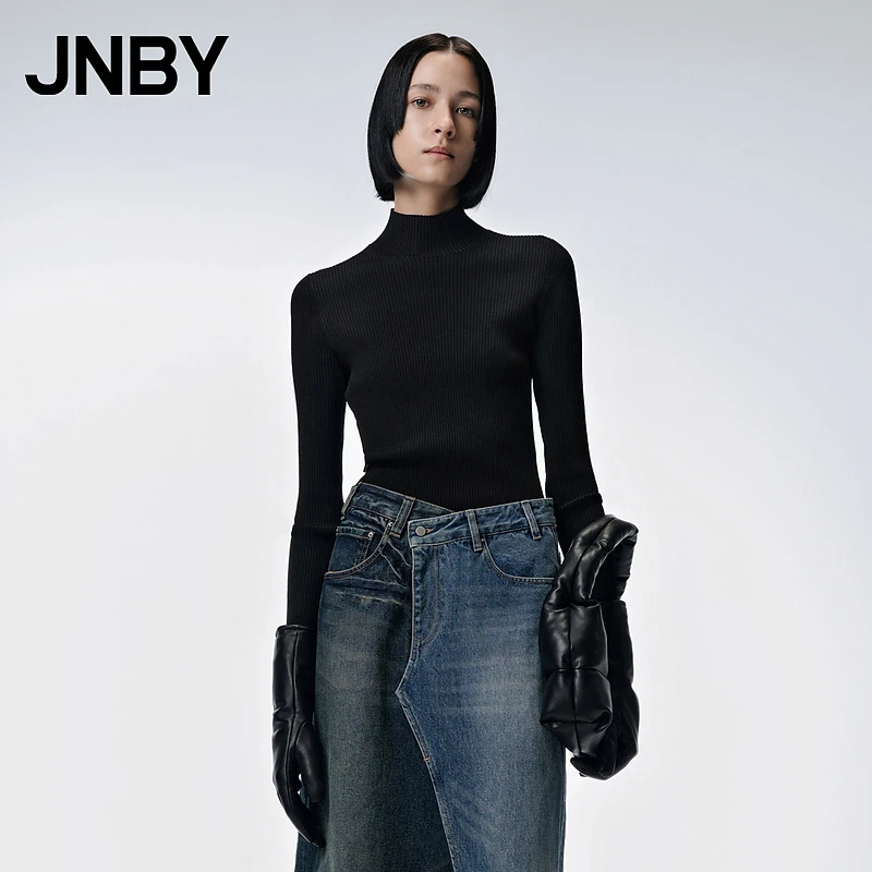 JNBY/江南布衣秋季针织衫女修身针织上衣简约纯色打底衫5N7310910