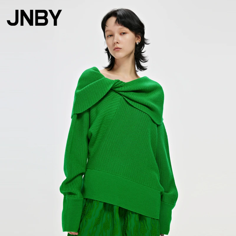 JNBY/江南布衣秋季毛针织衫棉羊毛100%宽松通勤长袖套头5M8310300
