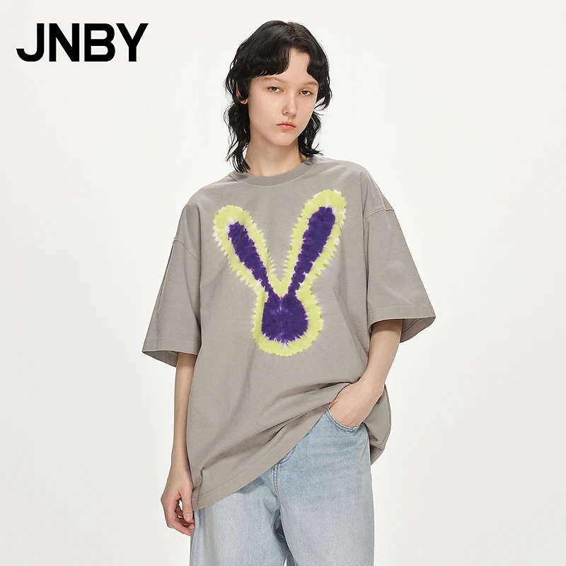 JNBY/江南布衣夏季T恤宽松圆领短袖5N4110480