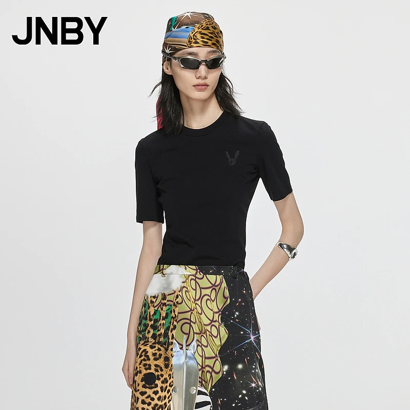 JNBY/江南布衣春T恤短袖修身上衣圆领衣服简约通勤衣服5N3110250