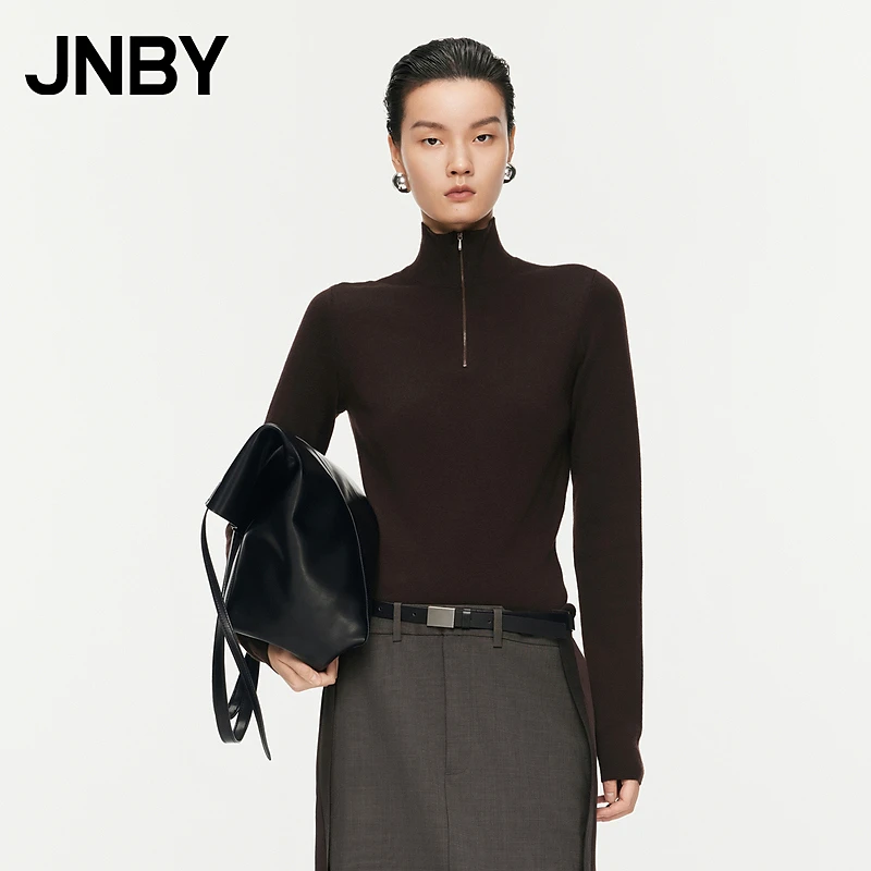JNBY/江南布衣秋季半高领巴素兰羊毛针织衫修身柔软毛衣5O9310330