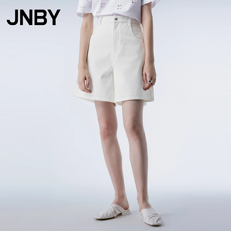JNBY/江南布衣夏季女装牛仔短裤纯棉简约宽松阔腿裤通勤5O4E12140