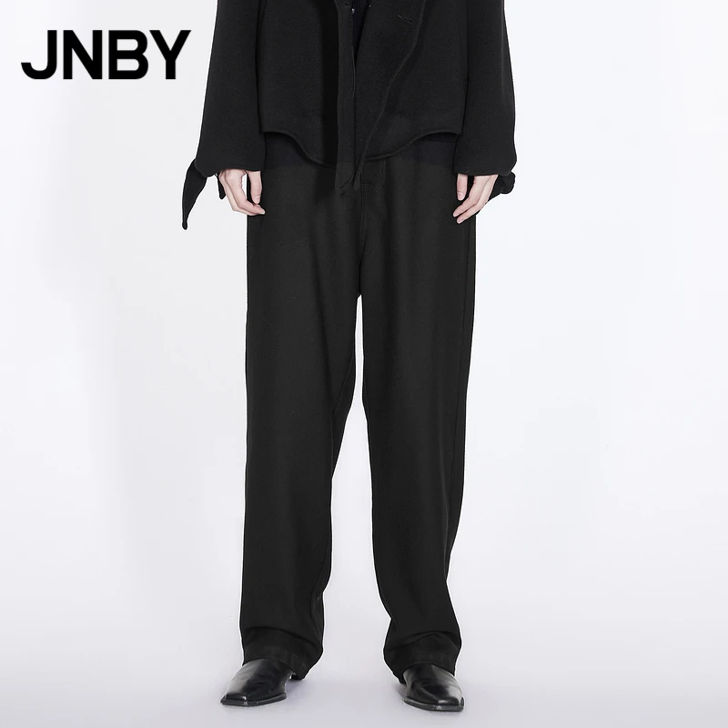 JNBY/江南布衣冬季长裤羊毛直筒简约宽松柔软舒适休闲裤5L9E73590