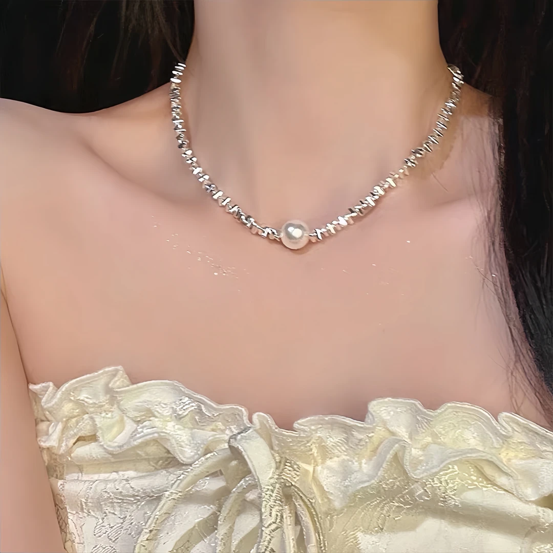 铜合金项链 WANYU银河碎银项链女款锁骨链碎银子颈链轻奢小众