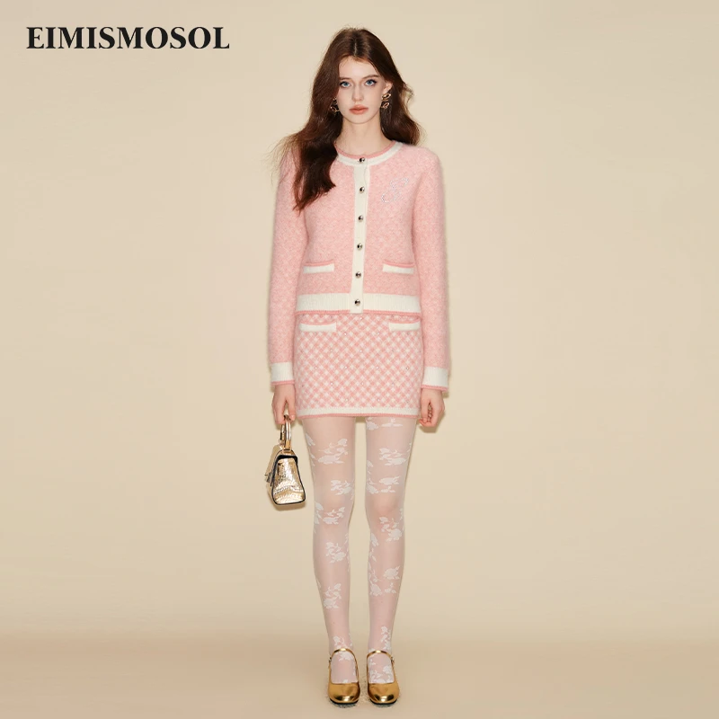 长袖开衫提花毛衣半裙Eimismosol 24秋冬新款