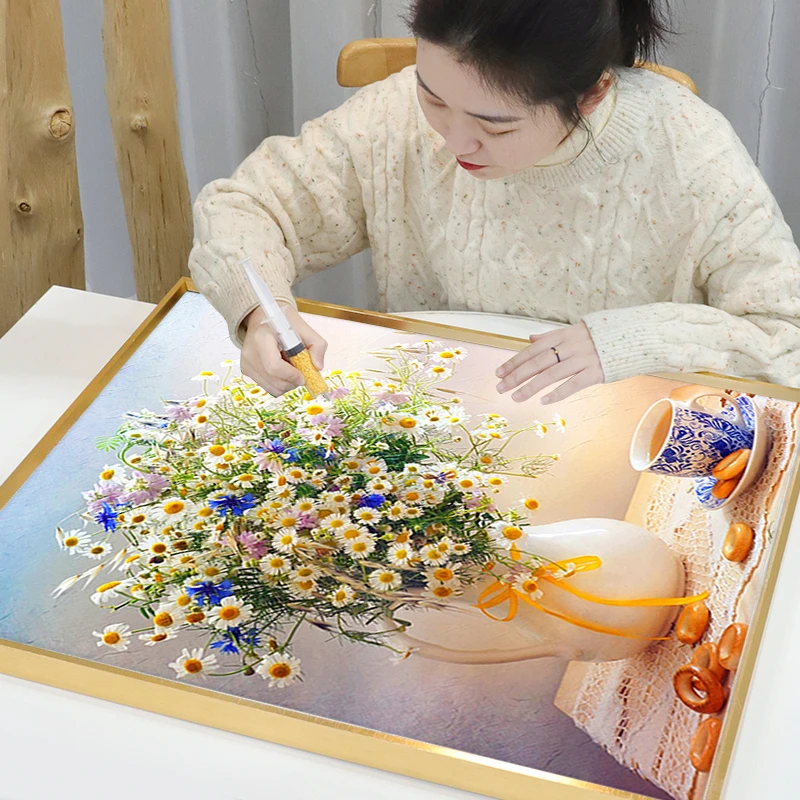 【钻石画】2022新款满钻客厅卧室点贴钻小尺寸兰花水晶花卉十字绣