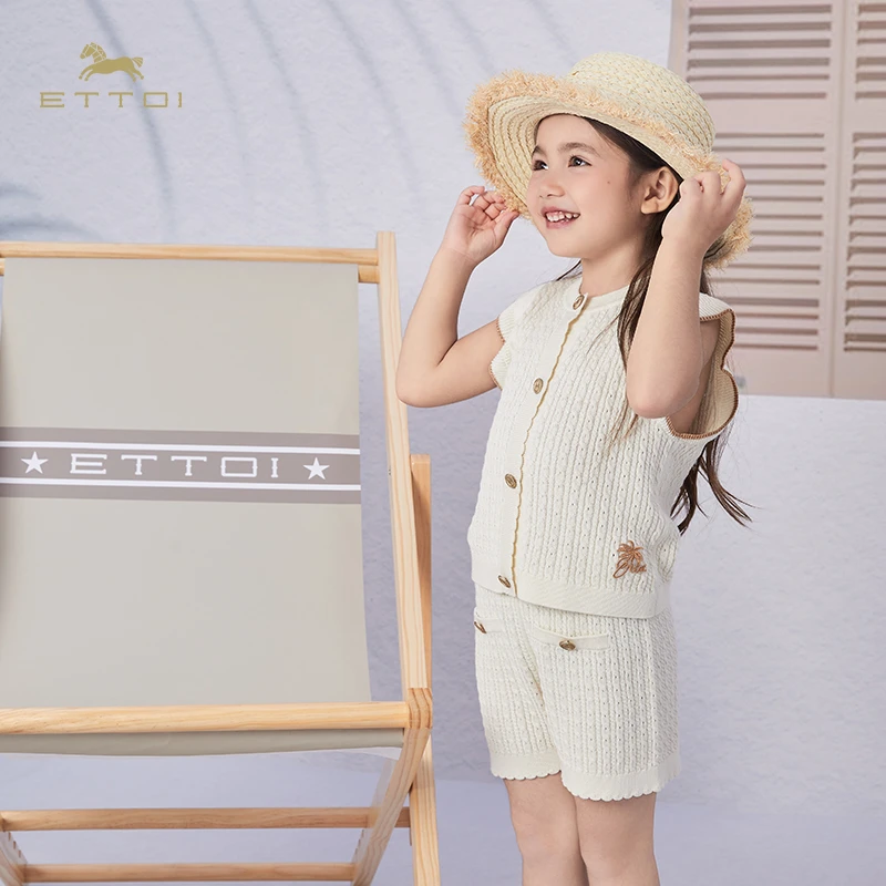 ETTOI女童套装新款春夏无袖衣服休闲女宝宝二件套