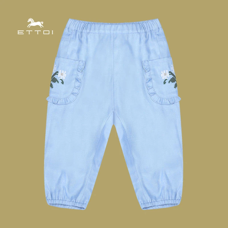 ETTOI童装春夏款儿童裤子休闲裤长裤女童中小童