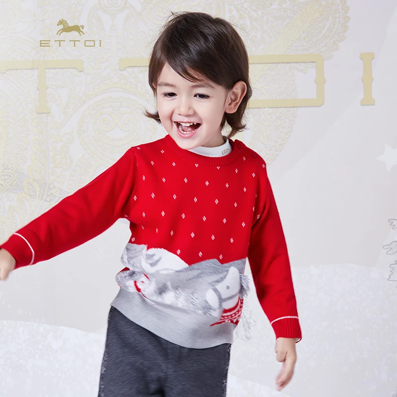 ETTOI儿童毛衣春秋款童装针织打底衫宝宝婴童