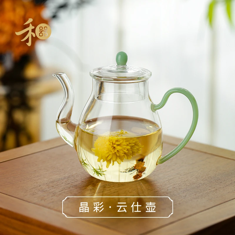 晶彩玻璃泡茶壶手工耐热工坊茶器禾器·云仕壶 仿古执壶中式分茶壶