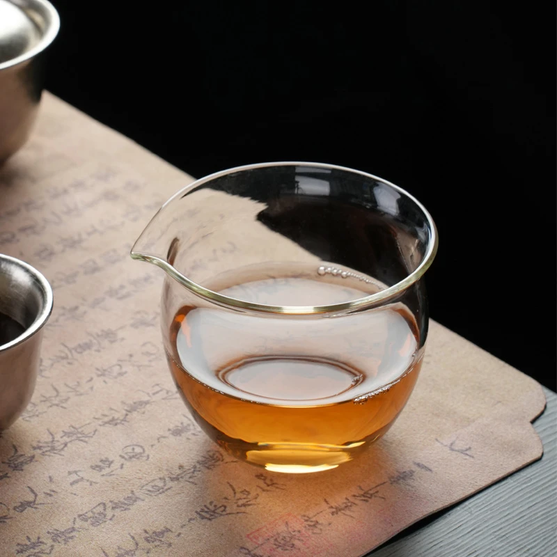 暗香疏影/清玉公杯 手工透明玻璃公道杯耐高温分茶器功夫泡茶手抓