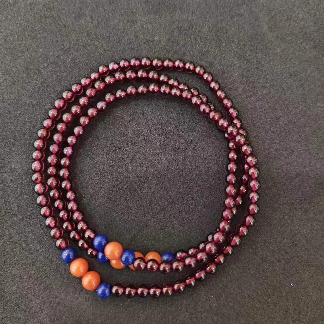 CBAI/菜百XD 石榴石饰品 多圈手串