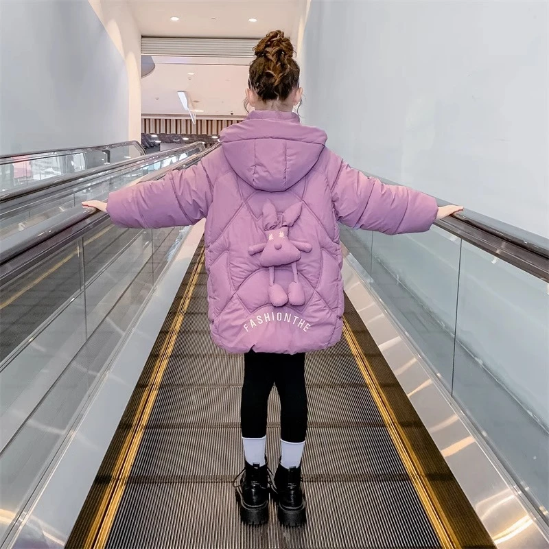 女童棉服冬装2024年新款洋气儿童装棉衣女孩棉袄外套加绒加厚时髦
