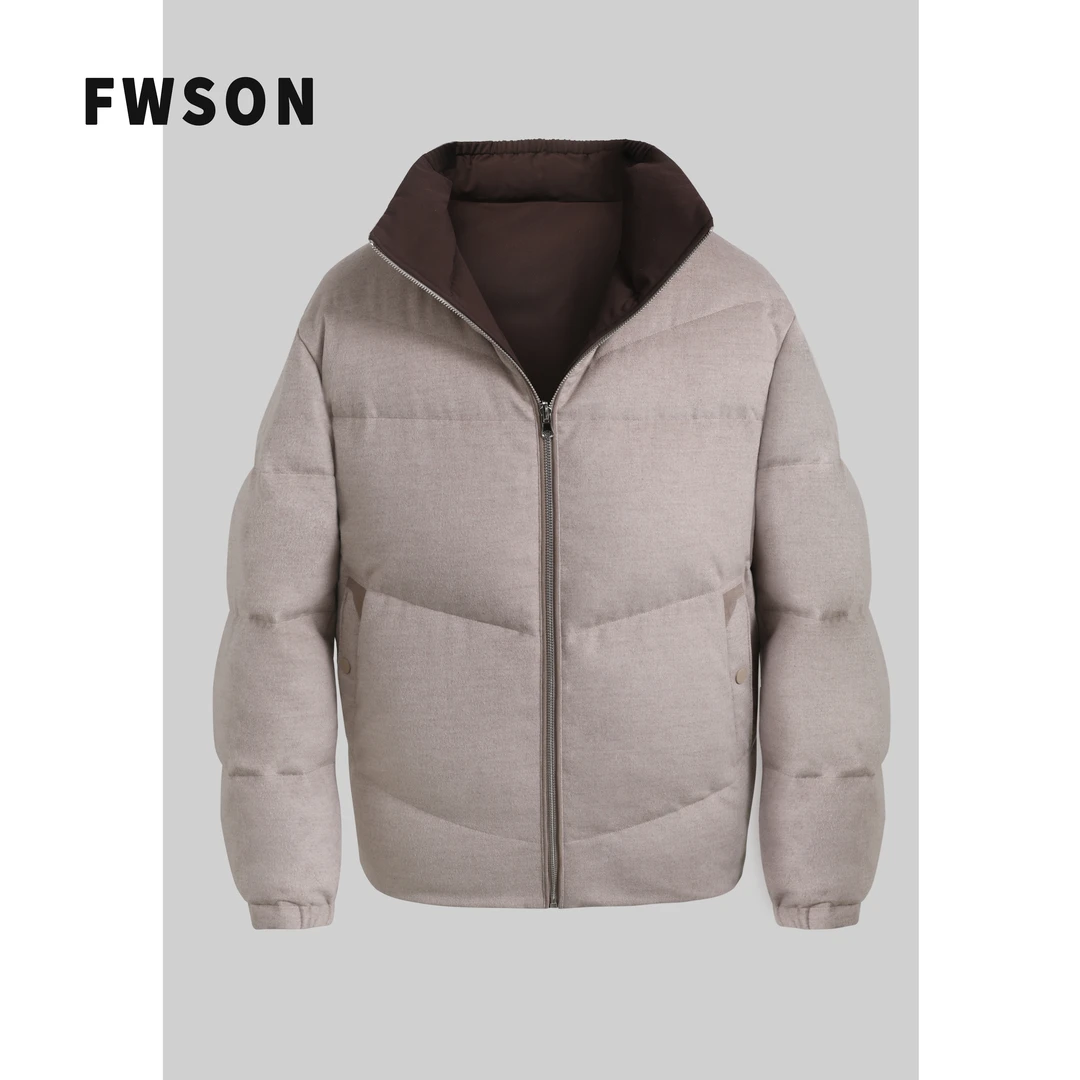 双面穿鹅绒服男士休闲立翻领加厚保暖羽绒服外套男士DS51255