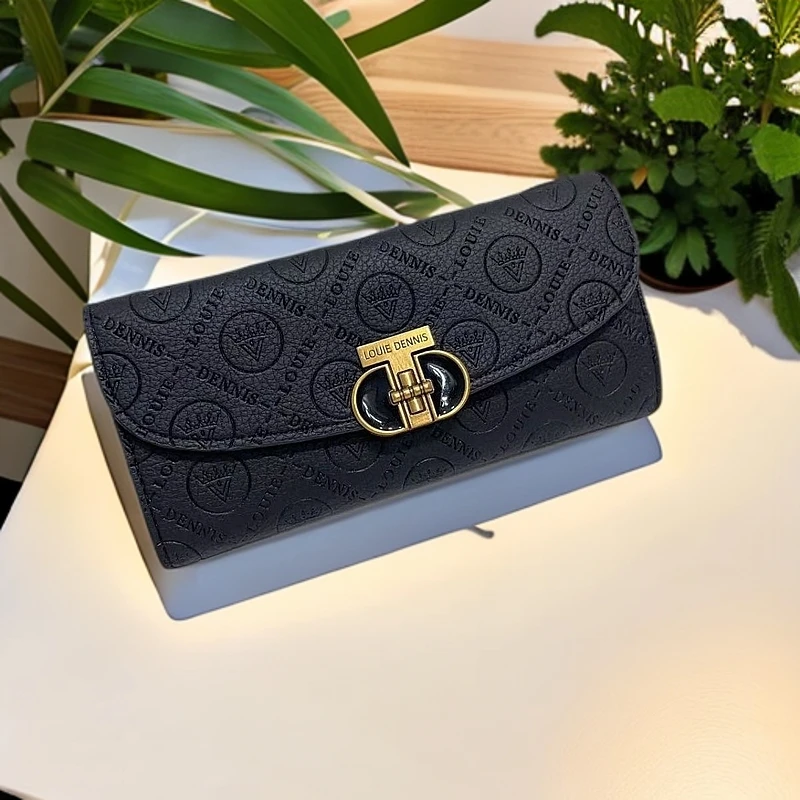 长款包钱包卡包黑色三折钱包卡包2024新款钱包小包3285