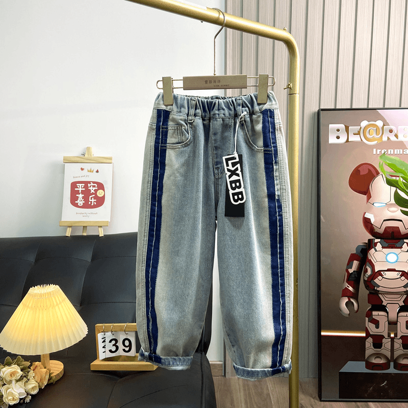 佑妈家童装 男女童水洗软牛仔裤 中大童休闲长裤百搭裤子