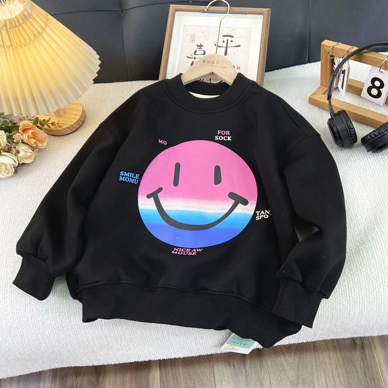 佑妈家童装 男女童帅气潮款卫衣儿童秋冬季新款加绒圆领上衣