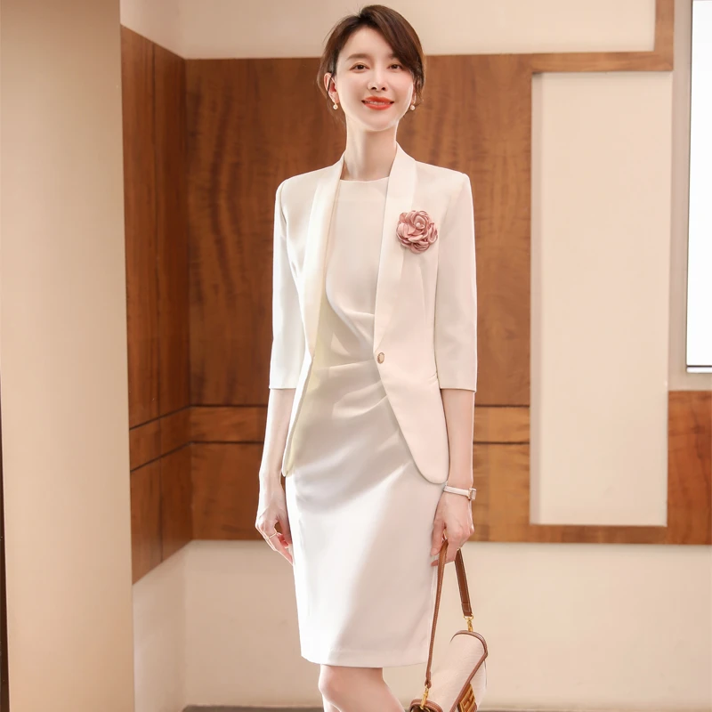 西装连衣裙教师时尚高端职业装主持人正装美容院经理工作服女秋季