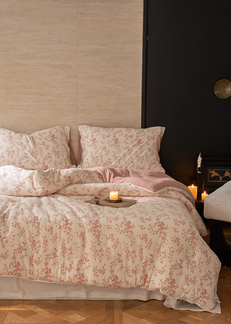 针织棉天竺棉印花大豆被芯柔软碎花双面可机洗