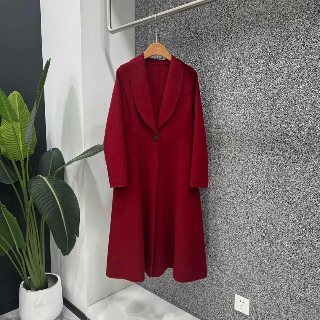 Luoxi/罗皙【24新款】百搭时尚长款100%绵羊毛手工大衣2041