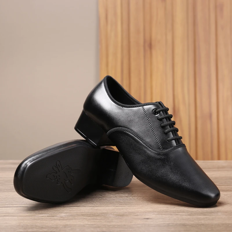 新款真皮摩登舞鞋透气中老年舞鞋国标双人男士拉丁舞广场舞华尔兹