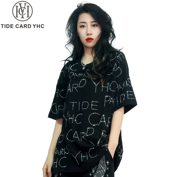 TIDE CARD YHC新品热销爆款轻奢潮牌时尚星光璀璨男女同款短袖