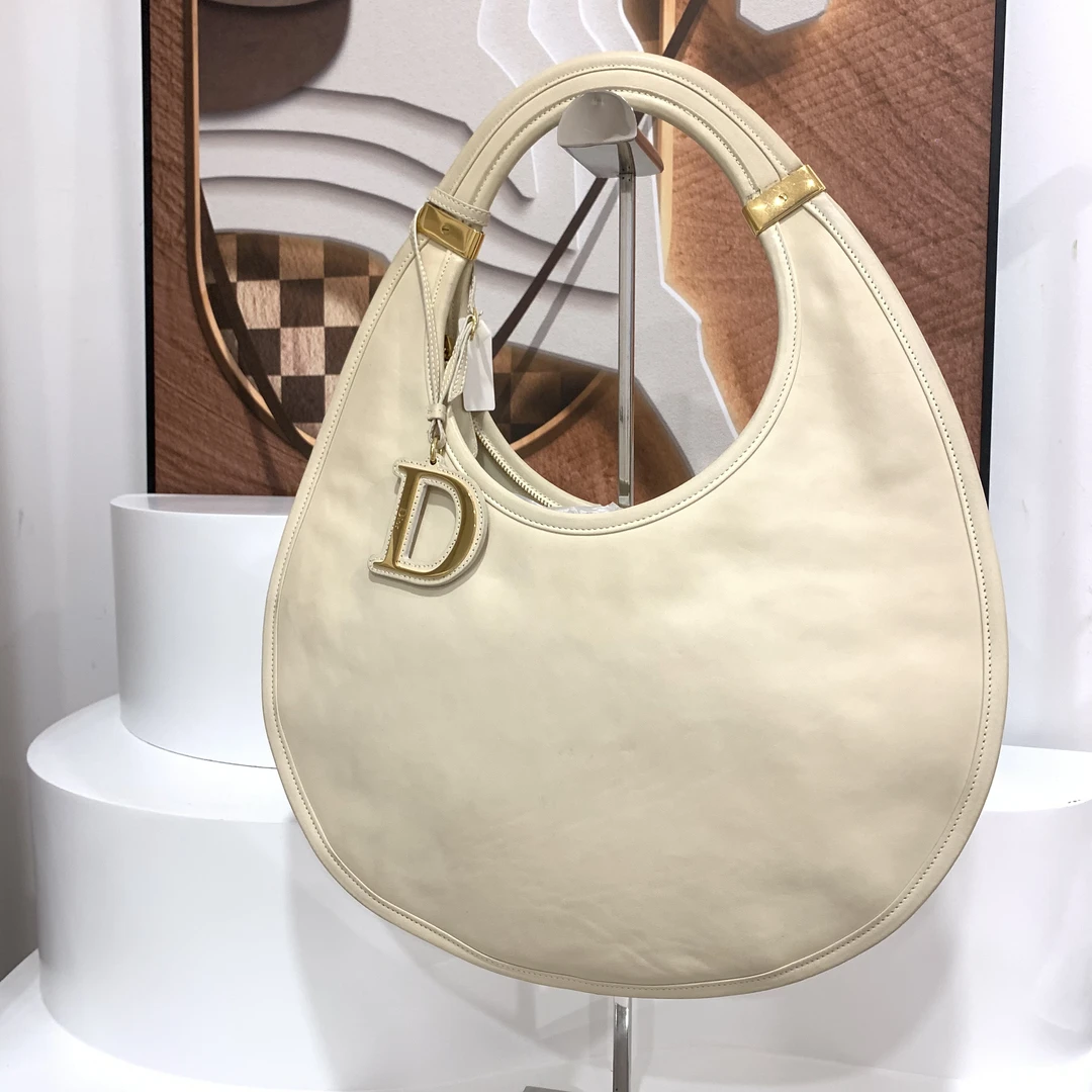 95新 DIOR/迪奥 迪奥米白色月亮包/95新